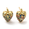 Colorful Cubic Zirconia Strawberry Stud Earrings EJEW-F321-01G-1