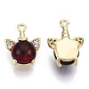 Brass Micro Pave Cubic Clear Zirconia Charms KK-N232-133-NF-2