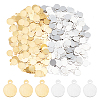 ARRICRAFT 600Pcs 2 Colors Flat Round Iron Charms IFIN-AR0001-21-1