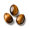 Natural Tiger Eye Teardrop Charms G-M410-01-09-1