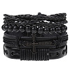 4Pcs Retro Cattlehide Leather Cord Multi-strand Bracelets for Men WGE7990-05-1