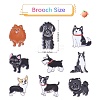 9Pcs 9 Style Poodle & Siberian & Schnauzer & Chihuahua & Border Enamel Pin with Brass Butterfly Clutches JEWB-SZ0001-77-2