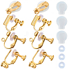 Brass Clip-on Earring Converters Findings KK-BBC0021-50G-1