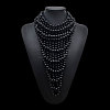 Round Wood Beaded  Multi Layered Bib Necklaces for Women FS-WG9E278-02-1