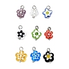Handmade Millefiori Glass Charms PALLOY-JF04572-02-1