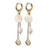 Natural Freshwater Shell & 316 Surgical Stainless Steel Charms Dangle Earrings for Women EJEW-JE07141-3
