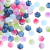 150Pcs 5 Colors Transparent Spray Paint Glass Bead Caps GLAA-PA0001-49-6