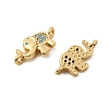 Brass Micro Pave Cubic Zirconia Links ZIRC-E124-15G-2