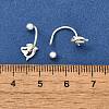 S999 Fine Silver Stud Earrings EJEW-A127-02S-5