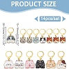 Alloy Enamel Cat Charm Locking Stitch Markers HJEW-AB00539-2