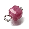 Natural Colorful Tourmaline Faceted Table Cut Cube Charms PALLOY-JF04367-02-5