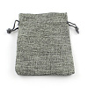Polyester Imitation Burlap Packing Pouches Drawstring Bags X-ABAG-R005-17x23-04-1