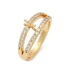 Brass Micro Pave Cubic Zirconia Finger Rings for Women RJEW-F182-02G-4
