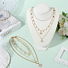 2Pcs 2 Styles Star Alloy Pendant 3 Layered Necklaces for Women NJEW-SC0001-55-3