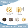  200Pcs 4 Colors Mini Alloy Shank Buttons BUTT-NB0001-58-2