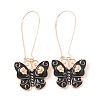 Enamel Butterfly with Skull Hoop Earrings EJEW-WH0017-73KCG-B-1