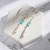 Synthetic Turquoise & Natural Baroque Freshwater Pearl & 925 Sterling Silver Dangle Earrings for Women EJEW-G412-01G-3