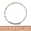 Duo Tone 304 Stainless Steel Cube Bead Cuff Bangles for Women SA-CBA2192-01GP-5