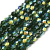 Electroplate Transparent Glass Beads Strands EGLA-K015-18W-1