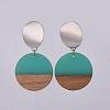 Resin & Wood Dangle Earrings EJEW-JE03021-02-1