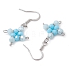 Rhombus Glass Beaded Dangle Earrings EJEW-JE05768-4