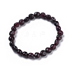 Natural Garnet Bead Stretch Bracelets BJEW-K213-26-2