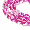 Synthetic Moonstone Beads Strands LS-G-F143-8mm-11-3
