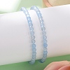 4mm Round Natural Dyed Aquamarine Beads Bracelet for Men X-KG3069-23-2