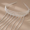 Rhinestone Cup Chain Tassel Hair Bands PW-WGE343E-01-2