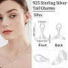 5Pcs 925 Sterling Silver Pendants STER-BBC0001-22-2