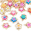 20Pcs Polymer Clay Flower & CCB Frame Links Connector Charms CLAY-TADJ0001-08G-3