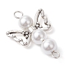 Shell Pearl Beaded Angel Connector Charms PALLOY-JF03015-4