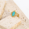 Horse Eye Synthetic Turquoise Ring QI0538-3