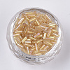 AB Color Plated Glass Bugle Beads SEED-R011-162B-2
