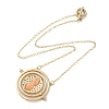 Rotated Hourglass Flat Round Alloy Pendant Necklaces for Women NJEW-G131-01B-2