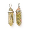 Natural Unakite Pointed Pendants X-G-M378-01P-A35-2