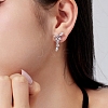925 Sterling Silver with Cubic Zirconia Stud Earrings for Women EJEW-Z052-01P-3