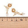 Brass Micro Pave Clear Cubic Zirconia Connector Charms CU-CBA2E4B-08G-3