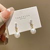 Pearl & Rhinestone Stud Earrings WG26184-25-1