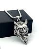 Vintage Punk 304 Stainless Steel Cow Devil Pendant Necklaces for Men QK5762-2