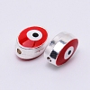 Double-Sided Enamel Alloy Beads ENAM-WH0049-40P-02-RS-1