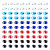 100Pcs 5 Colors Handmade Evil Eye Lampwork Beads Strands LAMP-TA0001-88B-2
