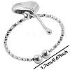 Non-Tarnish Minimalist Melting Heart 304 Stainless Steel Cuff Rings ID5296-1-1