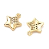 Brass Micro Pave Cubic Zirconia Star Charms KK-A281-19G-2