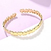Heart Brass Cuff Bangles for Women BJEW-C144-01B-G-3