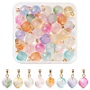 32Pcs 8 Style Transparent Spray Painted Glass Pendants GLAA-YW0001-58-1