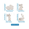 32Pcs 4 Styles 304 Stainless Steel Bunny Pendants STAS-TA0002-13P-15