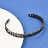 316 Surgical Stainless Steel Curb Chain Cuff Bangles BJEW-C125-01AS-5