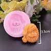 Christmas Santa Claus Head Shape DIY Food Grade Silicone Molds X-AJEW-P046-48-3