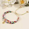 Bohemian Style Glass Seed Braided Bead Bracelets FH1358-3